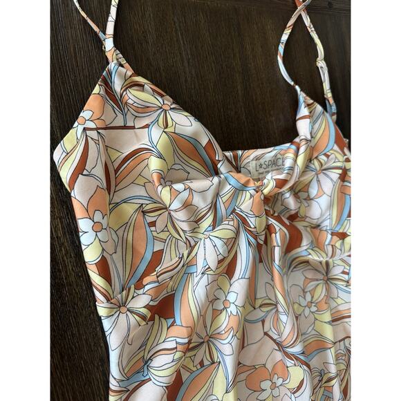 L*Space Satin Midi Slip Dress Womens Small in Soulshine Floral Joanna - Picture 5 of 14